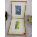 I D Lonsdale - two abstract limited edition prints, 11 1/4" x 8 1/4", framed