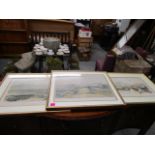 A group of three mid 19th century coloured engravings, 'The Cavalry Affair of the Heights of