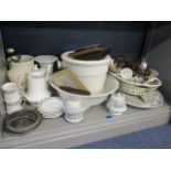 A mixed lot to include a lantern, prints, china and other items