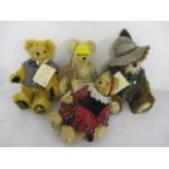 Four German Hermann teddy bears to include Beach Boy, Goldilocks, Eddi Bar and Alp-ohi