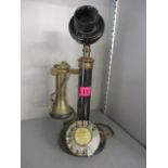 An early 20th century candlestick telephone, 13"h