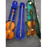 A Chinese violin in case and another