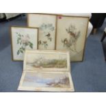 Mixed pictures to include T L Rowbotham watercolour depicting a lade scene landscape, signed and