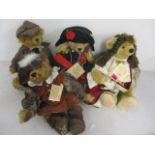 Four German Hermann teddy bears to include Louis XIV The Sun King, Guy Fawkes, Napoleon and Lord