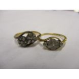 Two 18ct gold and diamond set rings