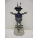 A 1950s/60s Ford motor car showroom model of an alien in blue and chrome with a badge, on a