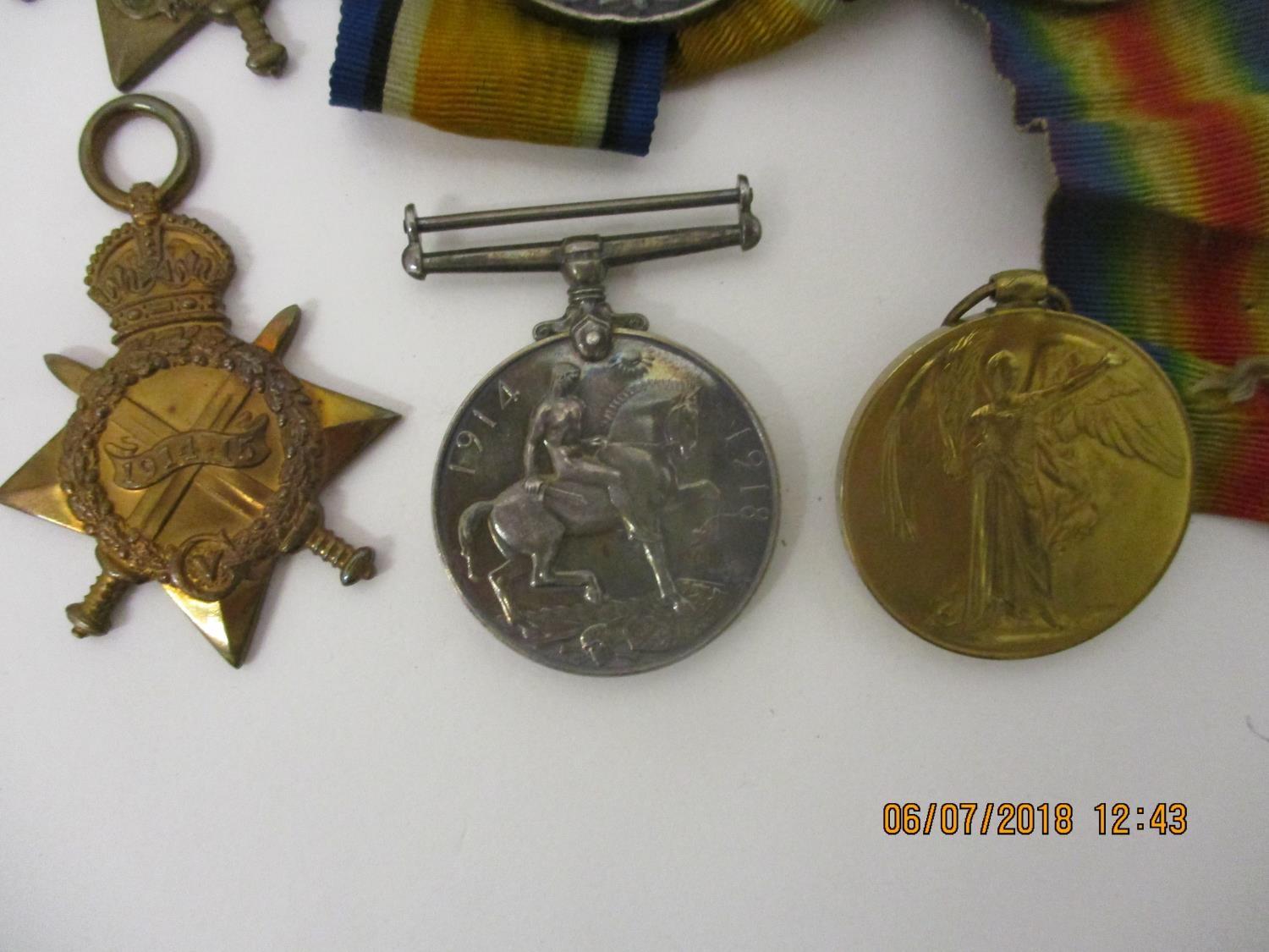 Three groups of WW1 Victory British War and 1914-1915 Star medals, one set inscribed 1442 PTE T - Image 2 of 7
