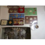 Mixed coinage to include mint Jersey Crowns 1966, Shillings, Florins, Pennies, Gambia examples and