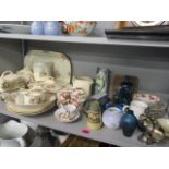 A mixed lot to include a Hampton part dinner service, a Bob Dawe vase and other items