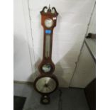 Job Castellli, High Street, Leicester - 19th century mahogany banjo shaped mercury barometer with