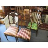 Mixed chairs to include a pair of Edwardian dining chairs, two Lloyd Looms and others