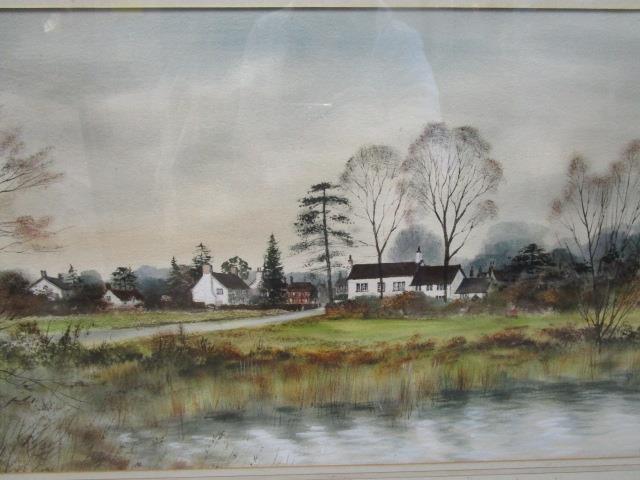 Derek Eastoe - Cookham Moor, Winter, watercolour, signed, artist label verso, 12 1/2" x 24 1/2"
