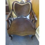 A Victorian mahogany boudoir chair