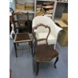 Three chairs to include a Victorian balloon back Lloyd Loom and an oak ladder back