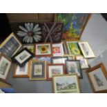 A mixed quantity of Victorian/Edwardian watercolours, miscellaneous prints including Cecil Aldin and