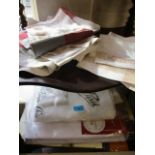 A small selection of vintage linen to include napkins