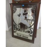 A reproduction Hotel de Paris First Class mirror. 39" x 27"