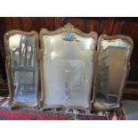 A reproduction French style trifold dressing table mirror, 27" h x 35" w