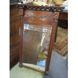 A late 19th/early 20th century mahogany pier mirror, 30" h x 19" w