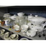 A mixed lot to include match boxes, glassware, KPM china and other items