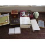 A mixed lot to include Arthur Price silver plated boxed items to include compacts, lighters, a