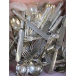 Mixed silver plate top include Kings pattern cutlery