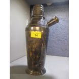 An early 20th century silver plated cocktail shaker, 11" h