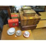 A mixed lot to include two Victorian boxes, an Indian brass box, a boxed pair of Pifco home hair