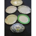 A quantity of meat platters to include Burslem and Grindley, together with a Wedgwood tureen on