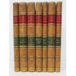 Books: Mid 19th century 'Claims to the Peerage' in seven leather and marble bound volumes. 'In the