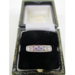 A yellow gold and platinum diamond half-eternity ring, with nine line set brilliant cut diamonds