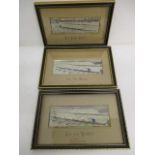 Three Stevenographs, 'The Final Spurt' and two examples of 'Are You Ready' each 2" x 6", mounted