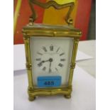 The Alex Clark Co, Paris, a five window carriage clock in gilt brass case, with enamelled face
