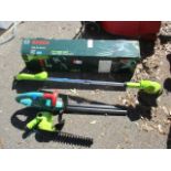 Mixed gardening items to include a Bosch cordless strimmer