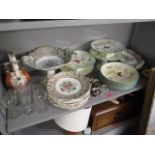 A mixed lot to include 19th century Spode, a Continental dessert service, glassware and other items