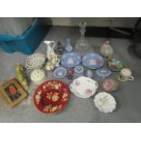 A mixed lot, to include Wedgewood Jasper ware, boxed bagatelle games, mixed china ware and other