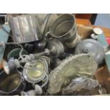 A large quantity of silver plate and pewter