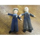 Two Norah Wellings sailor dolls