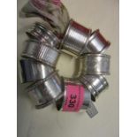 Ten silver napkin rings with engraved and engine turned decoration