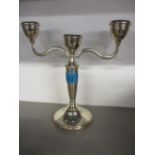 A small silver candelabra, 343g