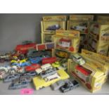 Vintage Lesney diecast cars, a Corgi Chitty Chitty Bang Bank, a Dinky VW Battle vehicle, a