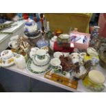 A mixed lot to include Poole pottery mugs, a midwinter part teaset, Wedgwood, Coalport and other