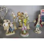 A group of German and other 19th century and later porcelain figurines