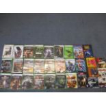 Twenty XBox 360 games, a Nintendo Wii game and mixed DVD's and games