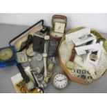 A selection of clocks and watches to include an early 20th century German Kienzle clock and others