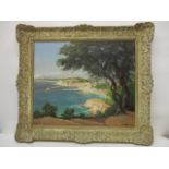 Maurice Decamps -'Nice Baie Des Anges', oil on canvas signed lower right corner, 18" x 21 1/2", in a