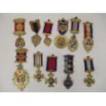 Eleven silver gilt and enamelled Buffaloe medals, awarded to A Quarterman Colonel Palmer Lodge No