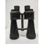 A pair of German WWII Beh 7 x 50 marine binoculars, serial no 443817 with textured black painted