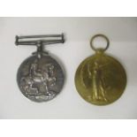 Two WWI medals comprising a British War and a Victory inscribed 60477 PTE W A Watson Notts 6 Derby