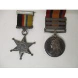 A group of two medals comprising a Victorian Queens South Africa medal with three clasps